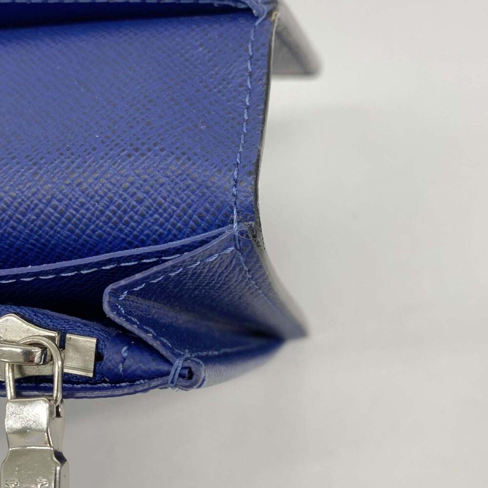 Louis Vuitton Taiga Rama Portefeuille Brazza Long Wallet M30297 Cobalt Men's - Picture 10 of 11